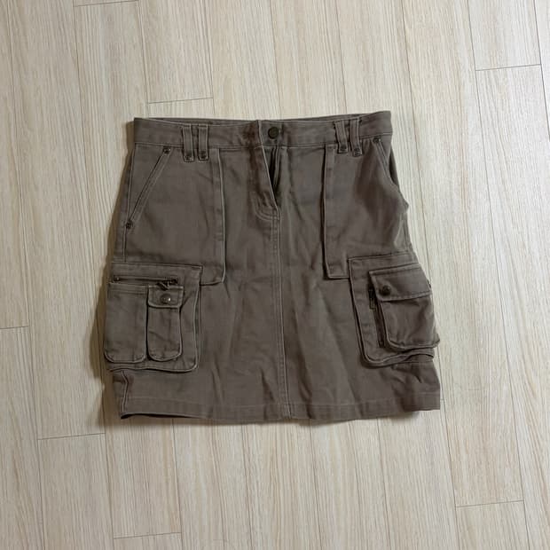 진브라운 카고 스커트