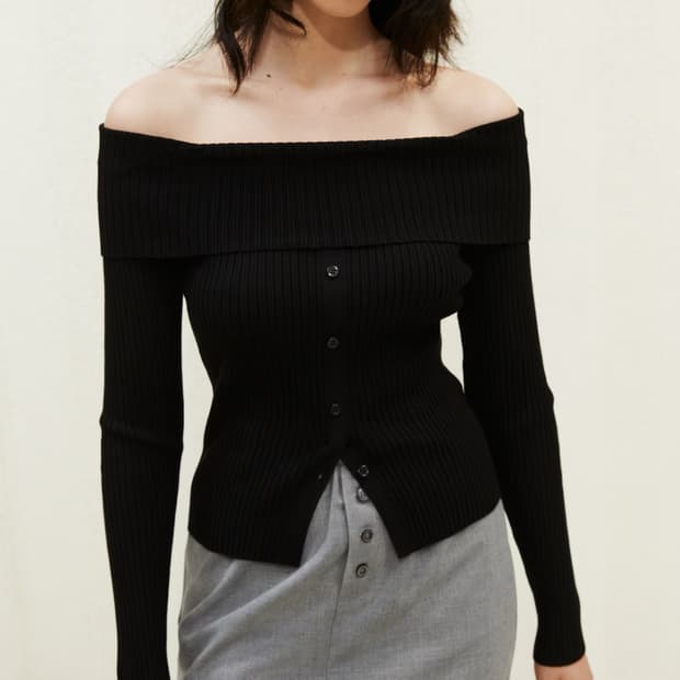 h&m 오프숄더 니트 블랙 m