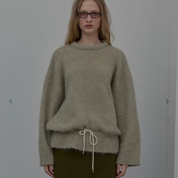 [LCDC] STRING DETAIL KNIT TOP (BEIGE)