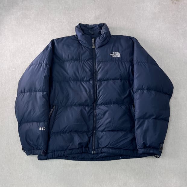 100 노스페이스 550 필파워 구스다운 네이비 경량 패딩