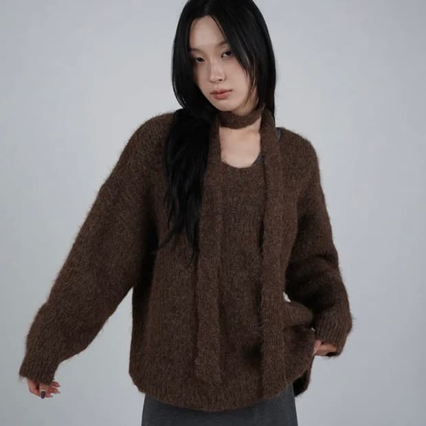 머플러 set 니트 