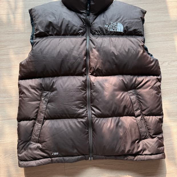 노스페이스 700 필 파워 패딩 조끼 브라운