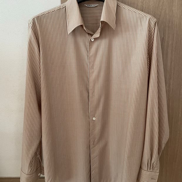 오라리 24SS 울 스트라이프 셔츠