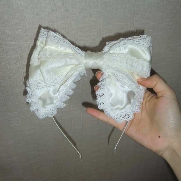 레이스 리본 머리띠 헤드드레스 헤도레 빈티지 러블리 로리타