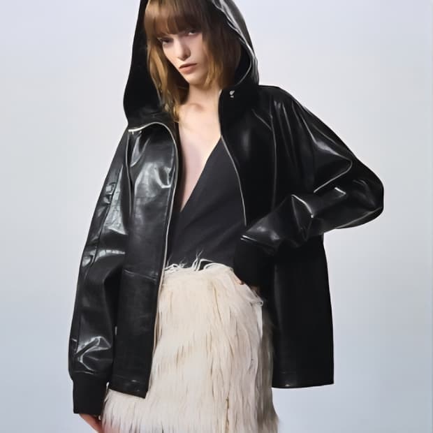 (한섬) SYSTEM 시스템 파리 레더 후드집업 점퍼