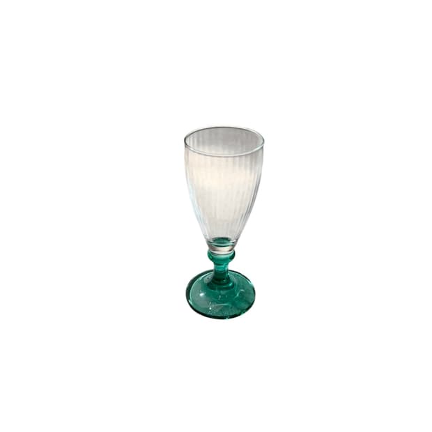 80s French Emerald Green Stem Glass