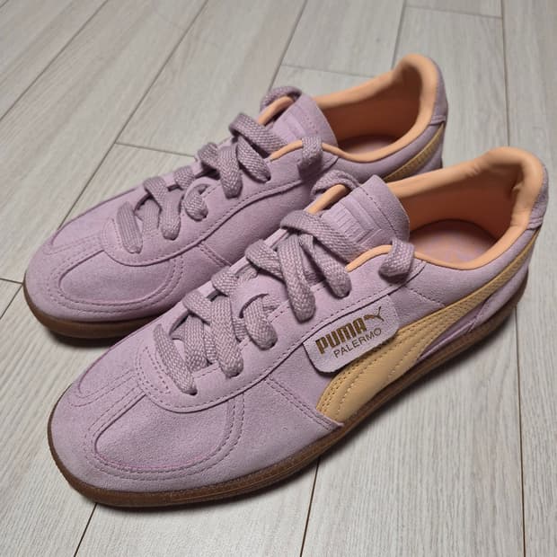 푸마(PUMA) 스니커즈 팔레르모 그레이프 미스트 피치 피즈 운동화 사이