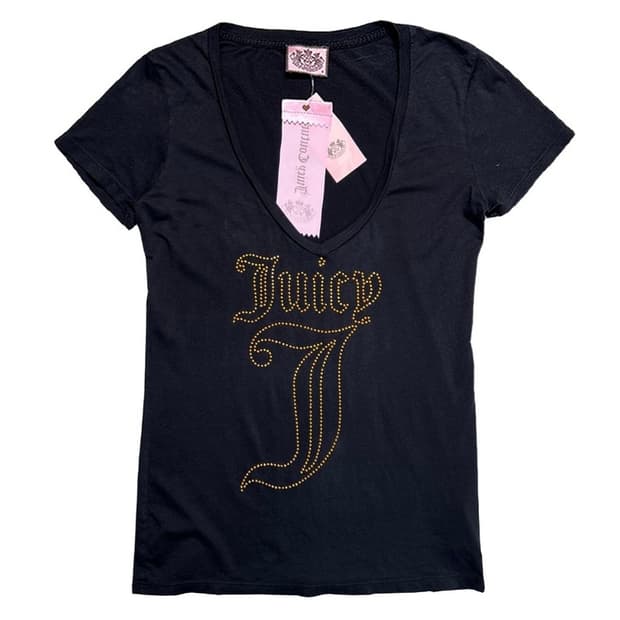 [새상품] JUICY COUTURE Y2K 프린팅 반팔 티 블랙 S
