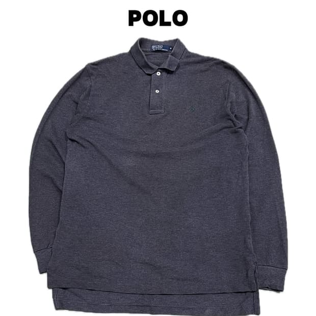 (M) 폴로 랄프로렌 긴팔 카라 티 차콜