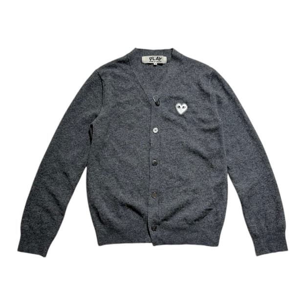 꼼데가르송 화이트 하트와펜 가디건