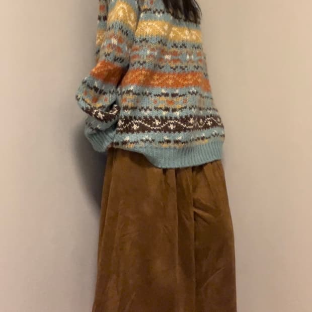 over-fit nordic pattern knit
