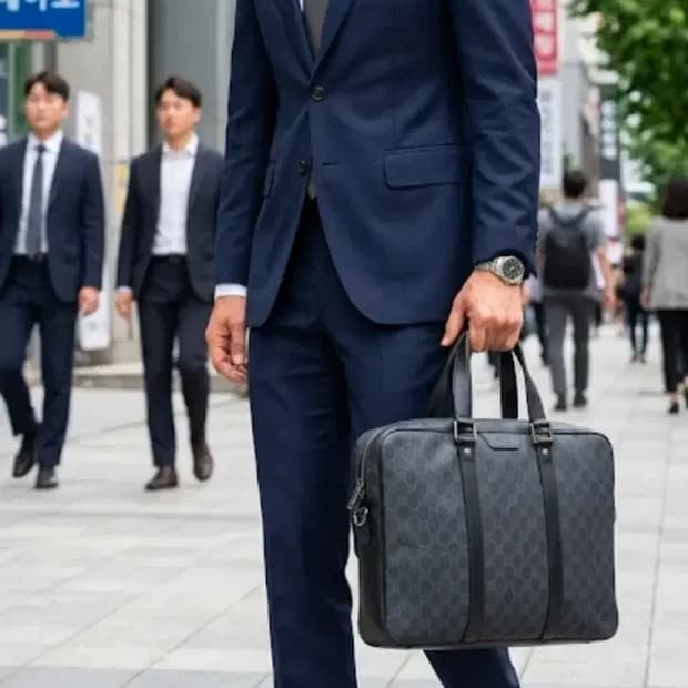 정품 구찌 GG 수프림 블랙 서류 가방