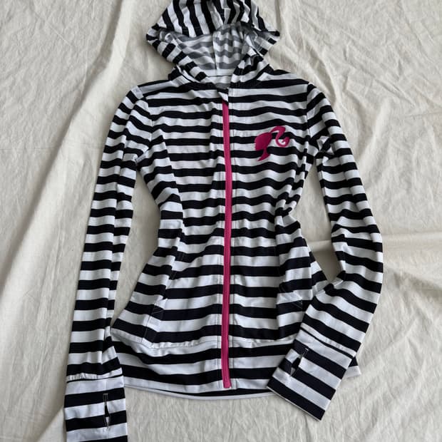 바비 Barbie 단가라 갸루 핸드워머 딱붙 후드집업 