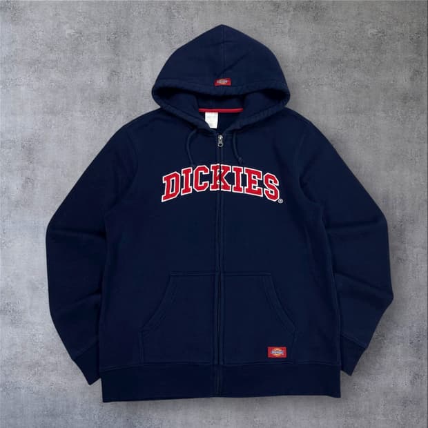 디키즈 네이비 컬러 스펠아웃 후드 집업