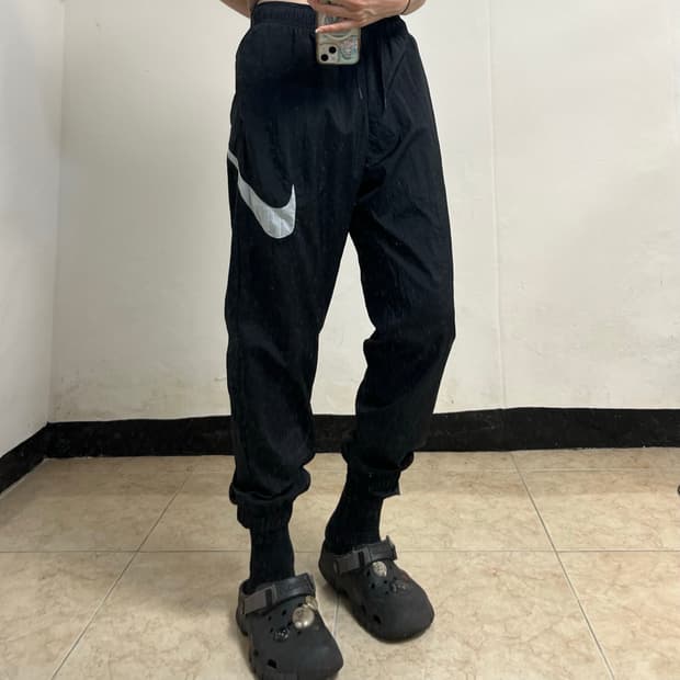 Nike Black Big Swoosh Woven Pants