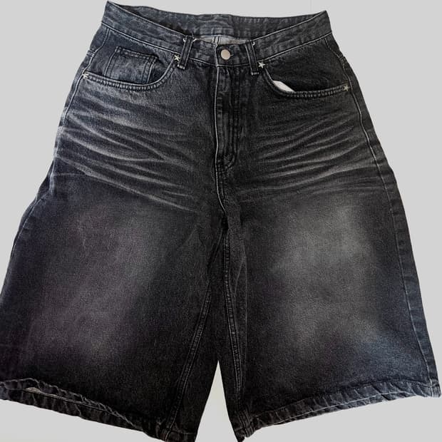 이지노이지 데님 버뮤다팬츠 흑청 1