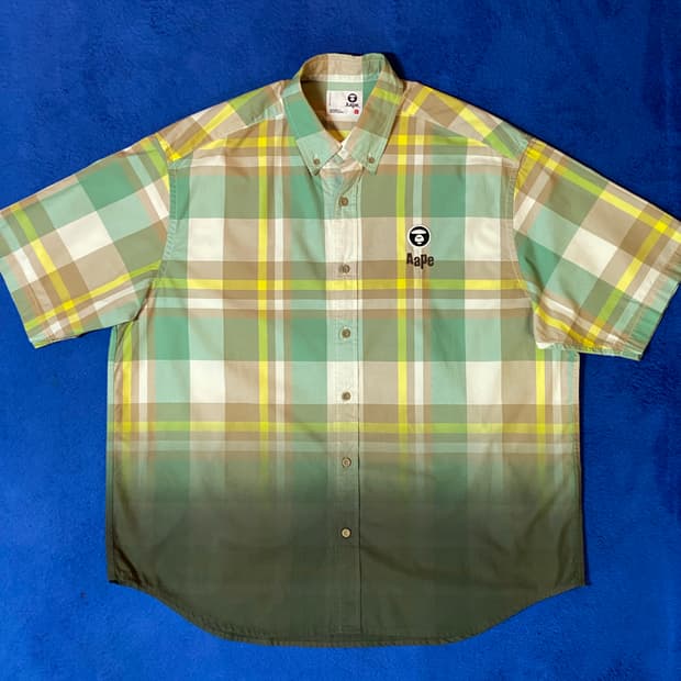 AAPE 에이프 바이 베이프 로고 자수 반팔 셔츠 L
