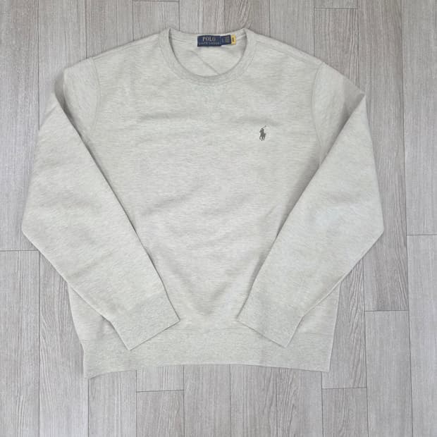 (1회착용)폴로 더블니트 맨투맨 오트밀 듄탄 그레이 베이지 L