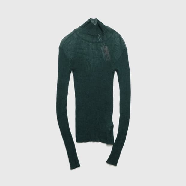 baby mohair rib knit turtle neck