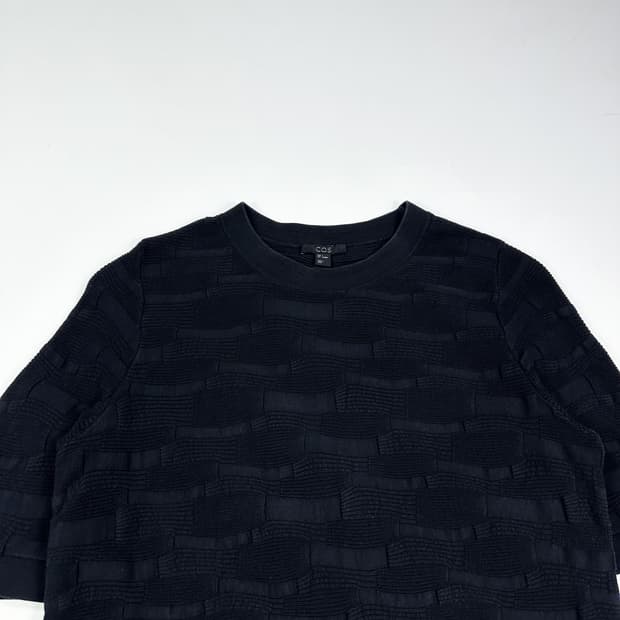 cos 코스 블랙 크루넥 반팔 니트 (S)