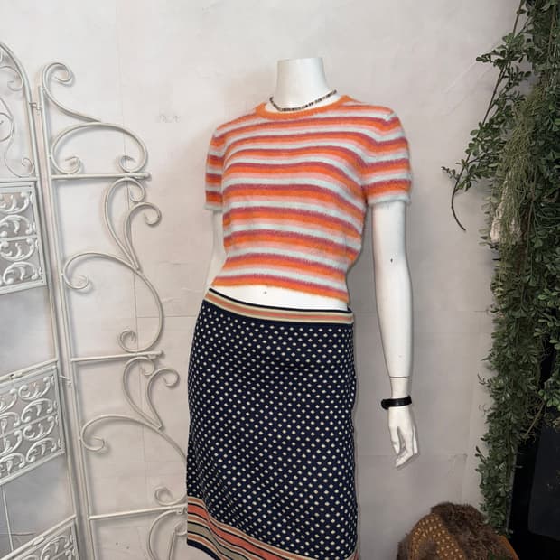 Levi’s kitsch coral stripe half fur knit