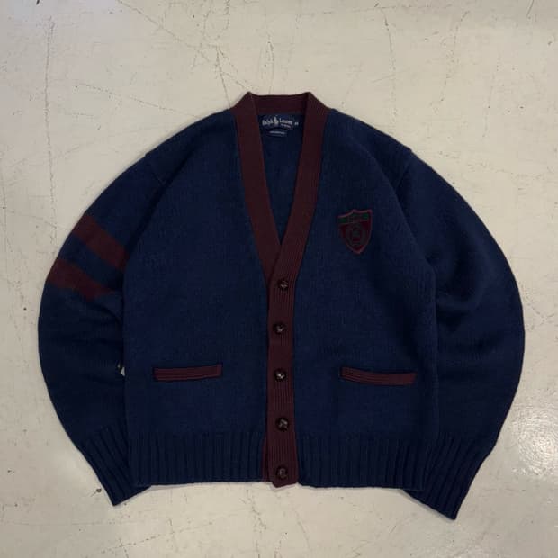 폴로 80s 에스에치 패치 가디건 