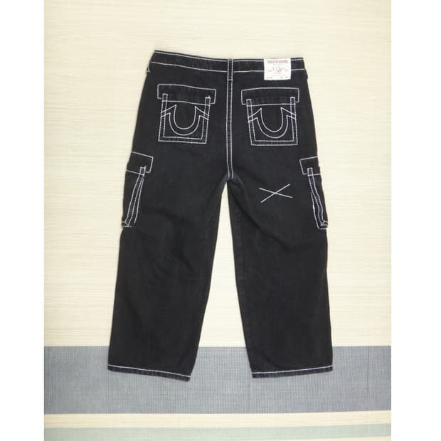 (36인치) 트루릴리젼 남성 카고 와이드 데님 팬츠