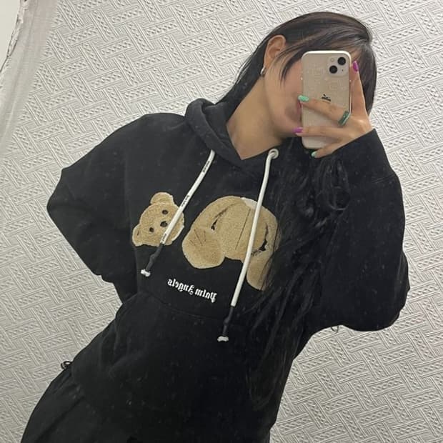 팜엔젤스 희귀 유니크 베어 로고 후드티 S C06689