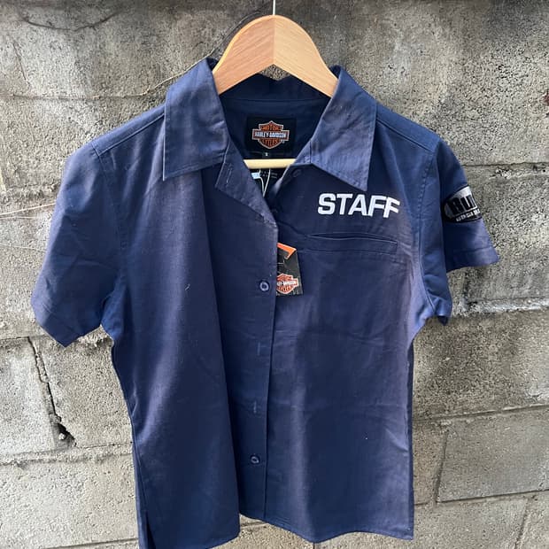 할리데이비슨 STAFF자수 반팔 워크셔츠 S