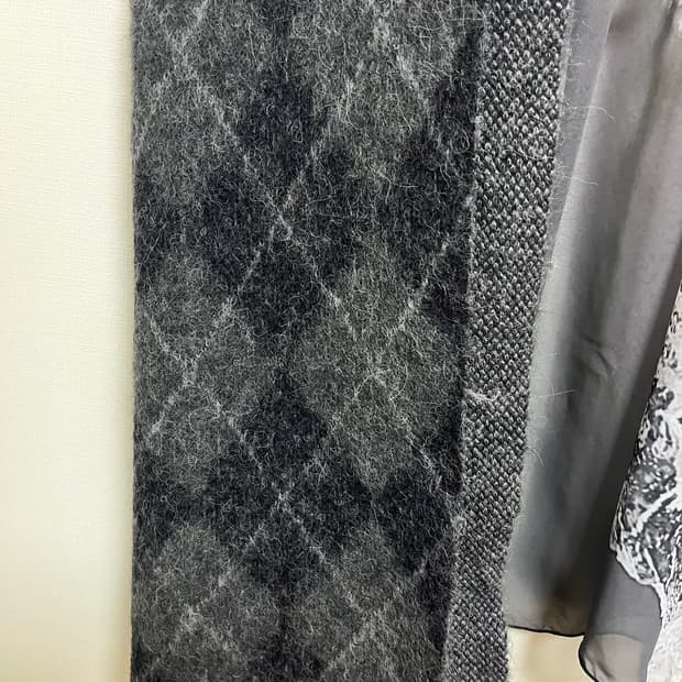 폴리테루 아가일 모헤어 머플러