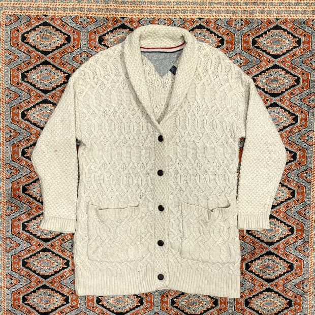 타미힐피거 베이지 로브 피셔맨 가디건 여성M