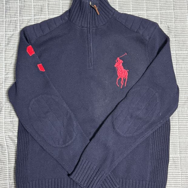 (M) 폴로 니트 반집업