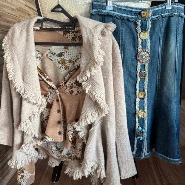 빈티지 히피 모리걸 코디 세트 