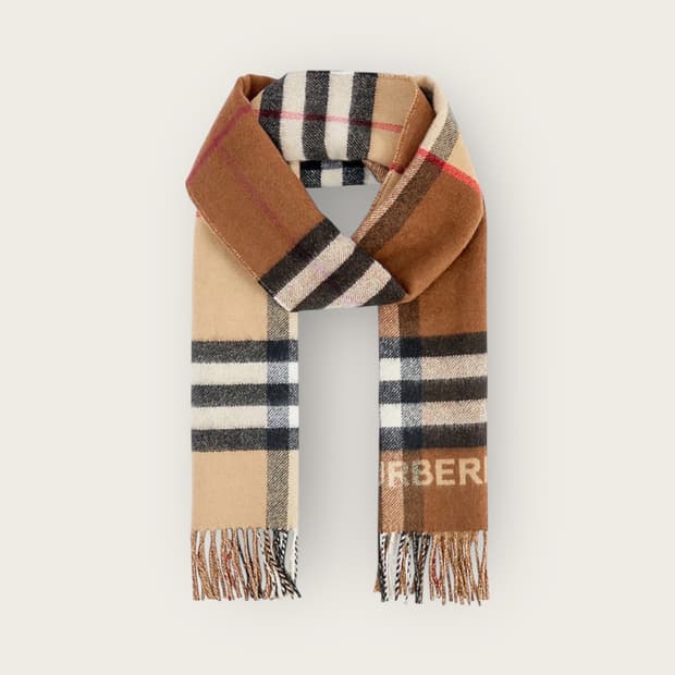 버버리 콘트라스트 체크 로고 캐시미어 머플러