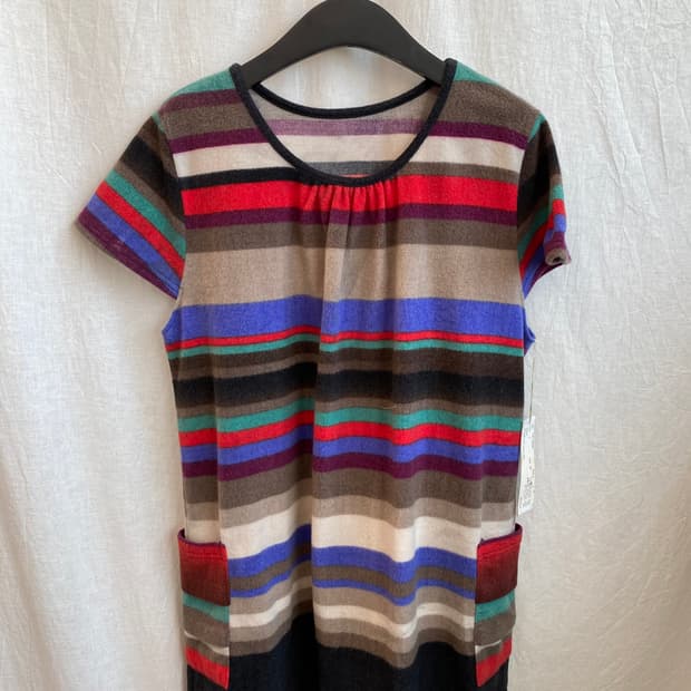 빈티지 스트라이프 반팔탑(M/미사용품)