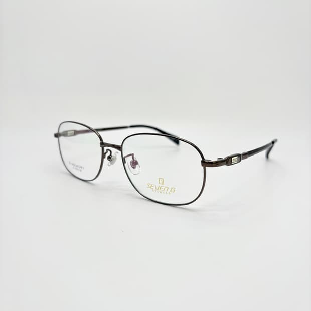 SEVEN G 브라운 스퀘어 메탈테 빈티지안경