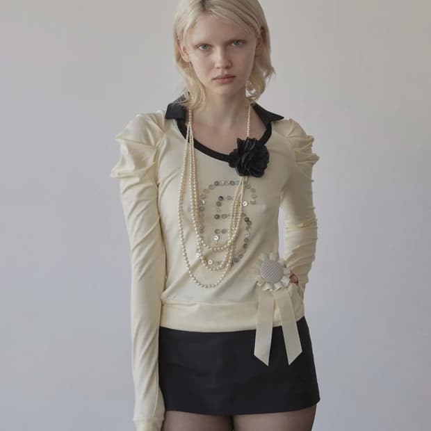 스컬프터 Good Girl Collar Tee Butter (S)