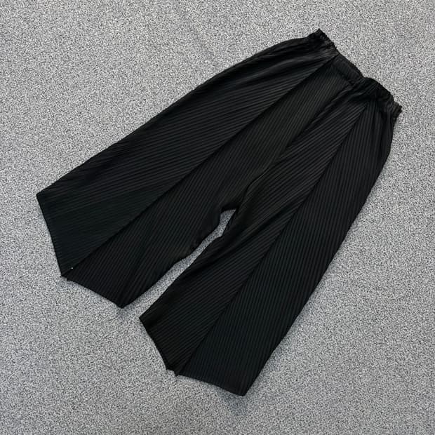 실측확인 빈티지 여성 플리츠 와이드 바지 0331J