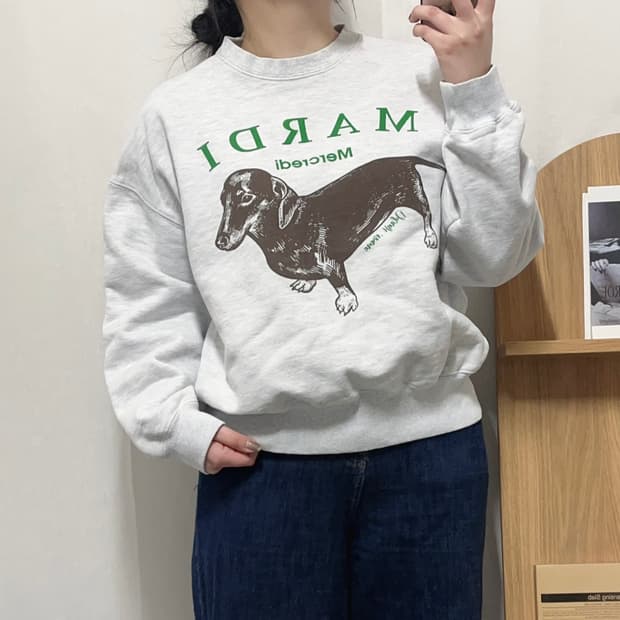 [정품] 마르디메크르디 그레이 맨투맨 [ 실확 ]