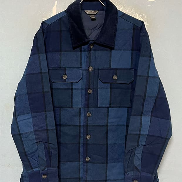 에디바우어 남자 체크 셔츠자켓 패딩 추동복 XL 105 