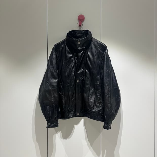 윌슨레더 하이넥 더블레이어 레더자켓