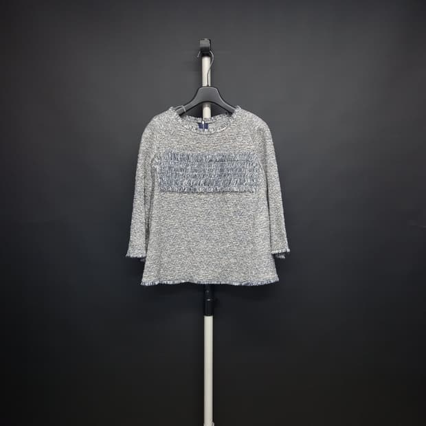 SJSJ 춘하추 얇은 트위드 7부 블라우스 66