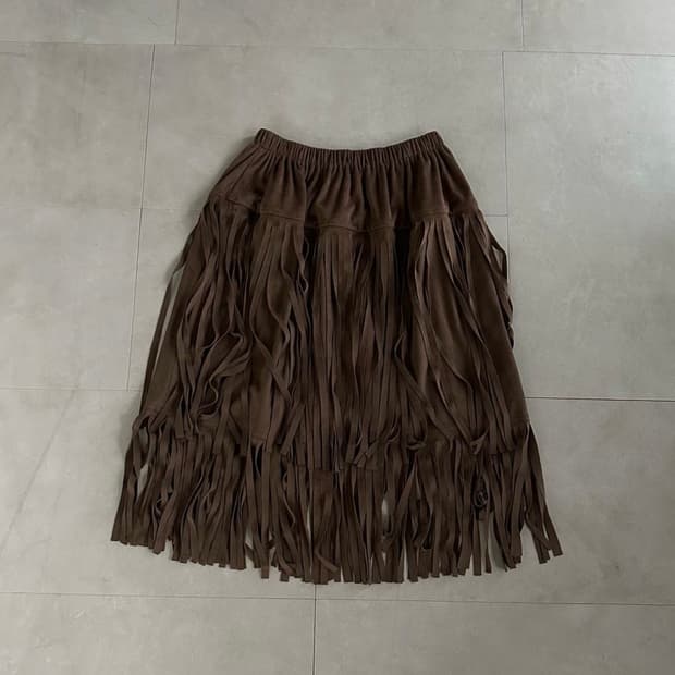 Fringe detail western skirt