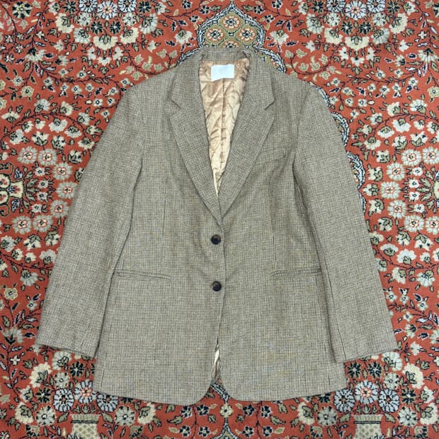 [FREE] 메모 여성 오버핏 베이지 울 블레이저