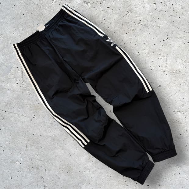 [L] 아디다스 락업 삼선 트레이닝 바지 팬츠 블랙 D727