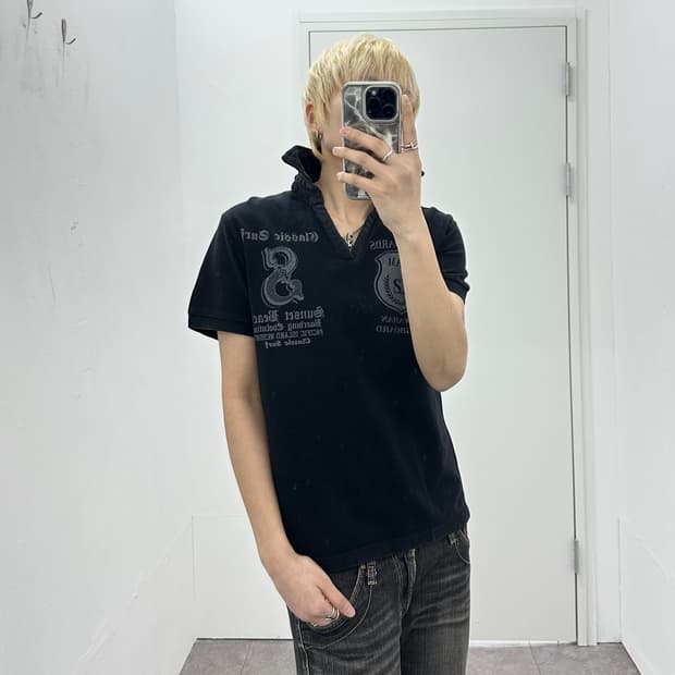 JPN Gothic Silver Printing Punk Pk Tee