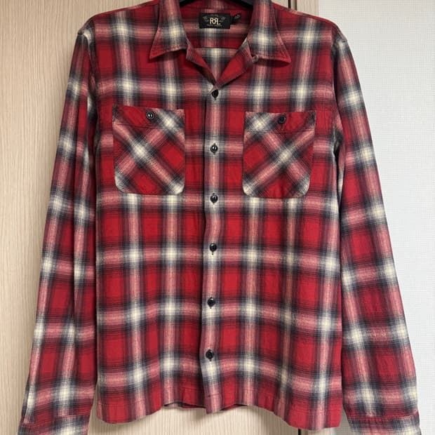 RRL 체크 플레이드 울셔츠