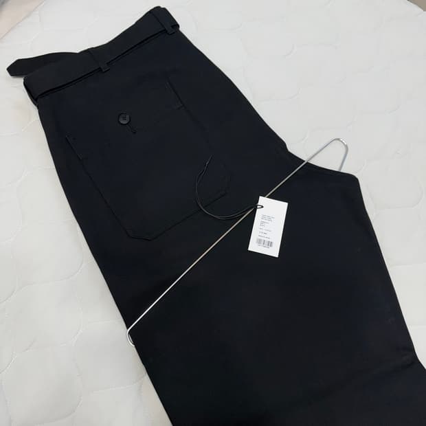 오라리 하드트위스트 핀스 헤비 치노벨티드 팬츠 블랙 5사이즈