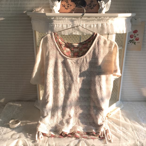 빈티지 하구미 레이어드 블라우스