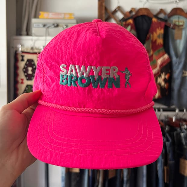 USA 빈티지 SAWYER BROWN 핑크 나일론볼캡